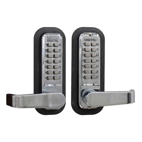 Mechanical Keyless Lever Lock W/ Passage Double Combination Bright Chrome